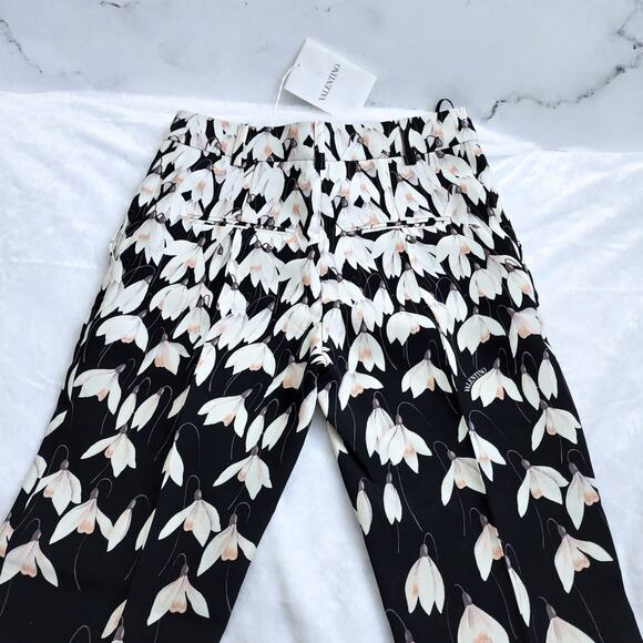 Valentino Snowdrop Crepe Couture Floral Trousers | Sizes XS & M | MSRP $2200 - Picture 7 of 13